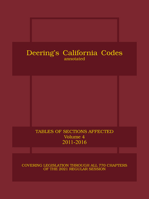 cover image of Deering's California Table of Sections Affected